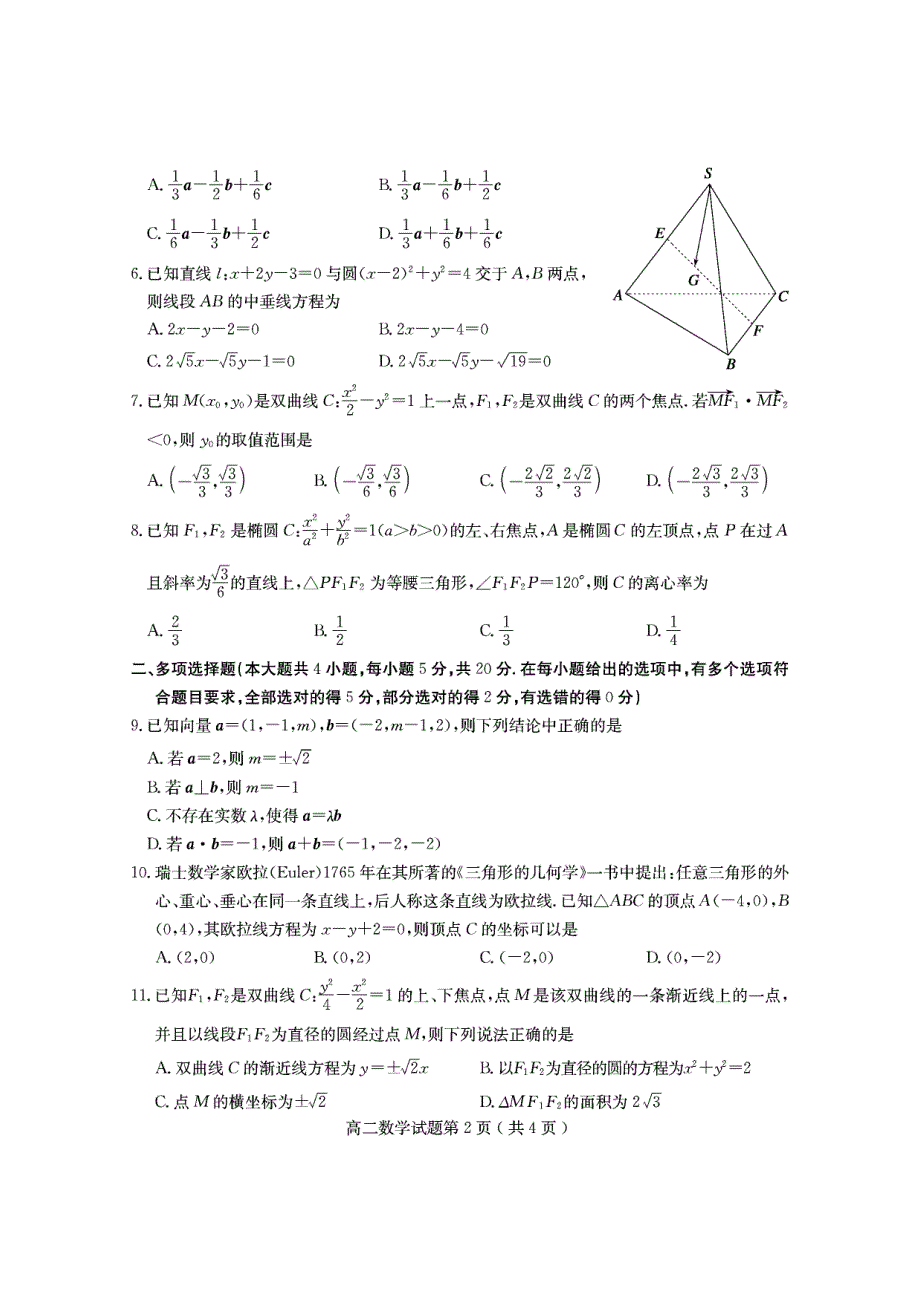 山东省临沂市兰山区、罗庄区2021-2022学年高二上学期中考试数学试题 PDF版含答案.pdf_第2页