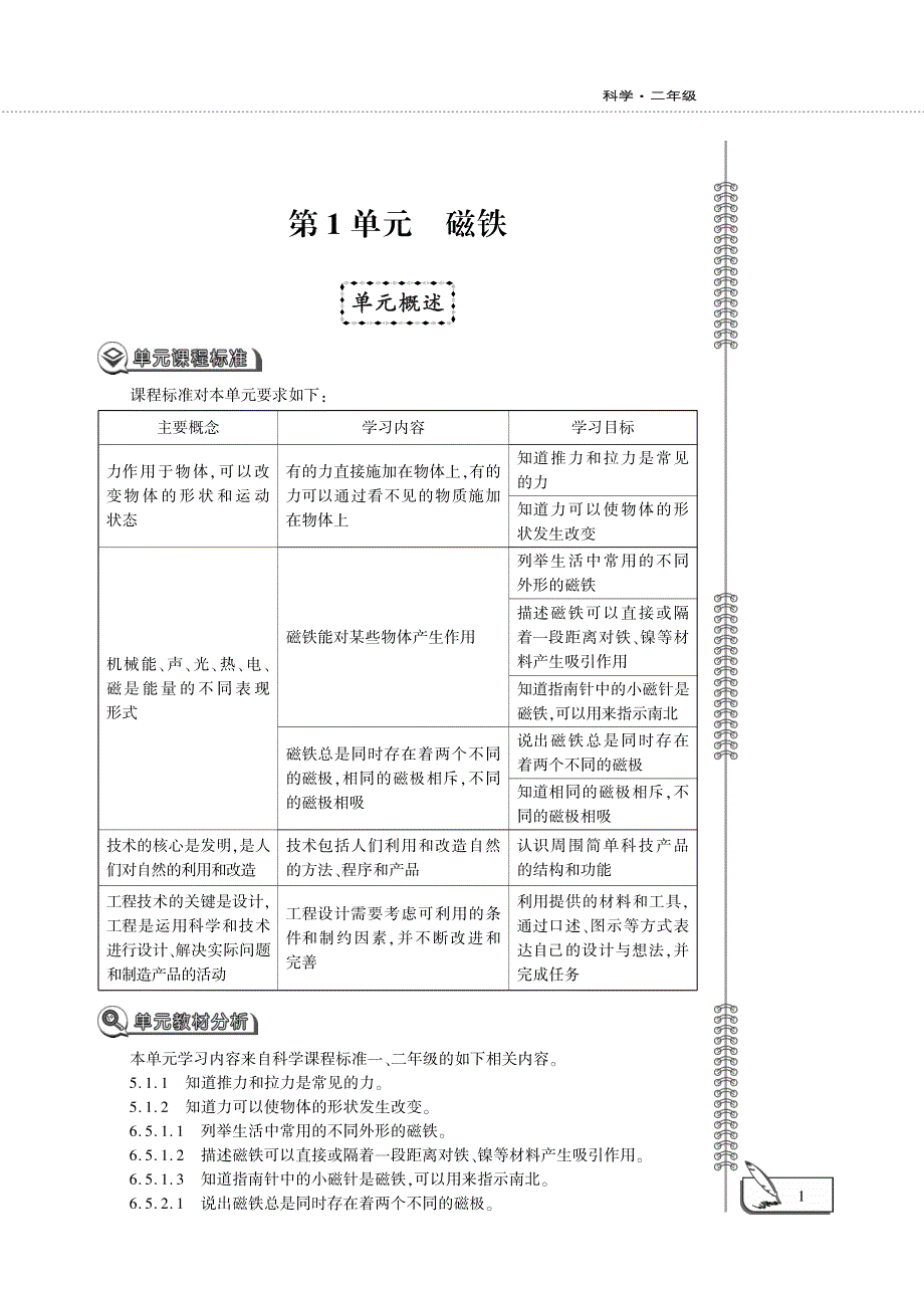 二年级科学下册 第一单元 磁铁 1.磁铁能吸引什么教案设计（pdf）（新版）教科版.pdf_第1页